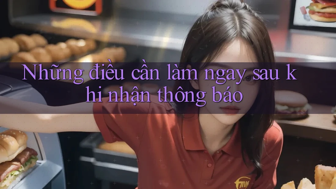 Những điều cần làm ngay sau khi nhận thông báo Những điều cần làm ngay sau khi nhận thông báo